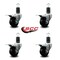 Service Caster 3'' Hard Rubber Swivel 1-5/8'' Expanding Stem Caster Set Total Lock Brake, 4PK SCC-EXTTL20S314-HRS-158-4 - alternate 4